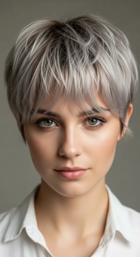 Textured Pixie with Wispy Bangs Hairstyles for Heart Faces