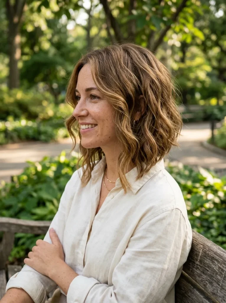 Textured Wavy Angled Bob