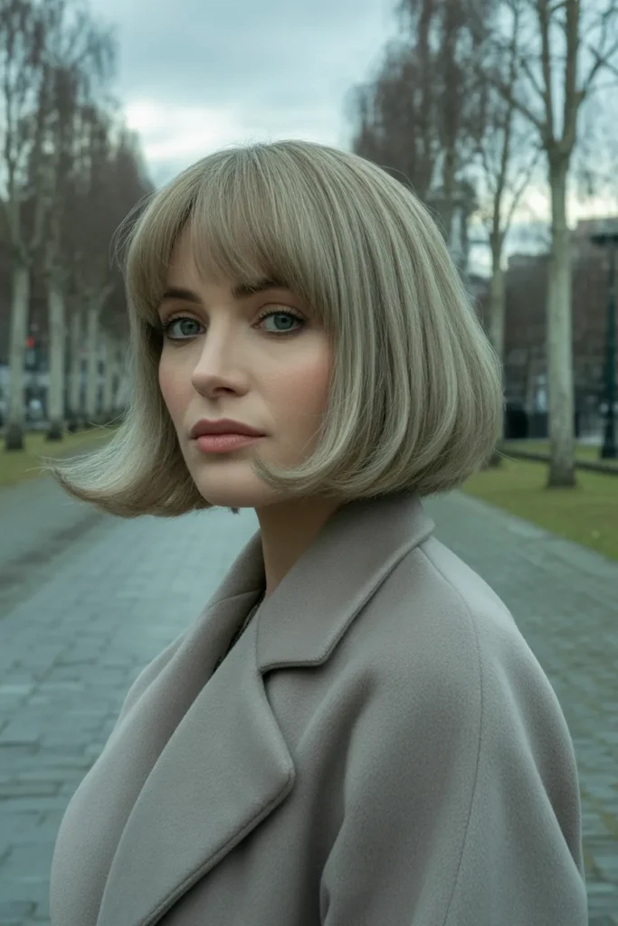 The Ash Blonde Old Money Bob With Curtain Bangs