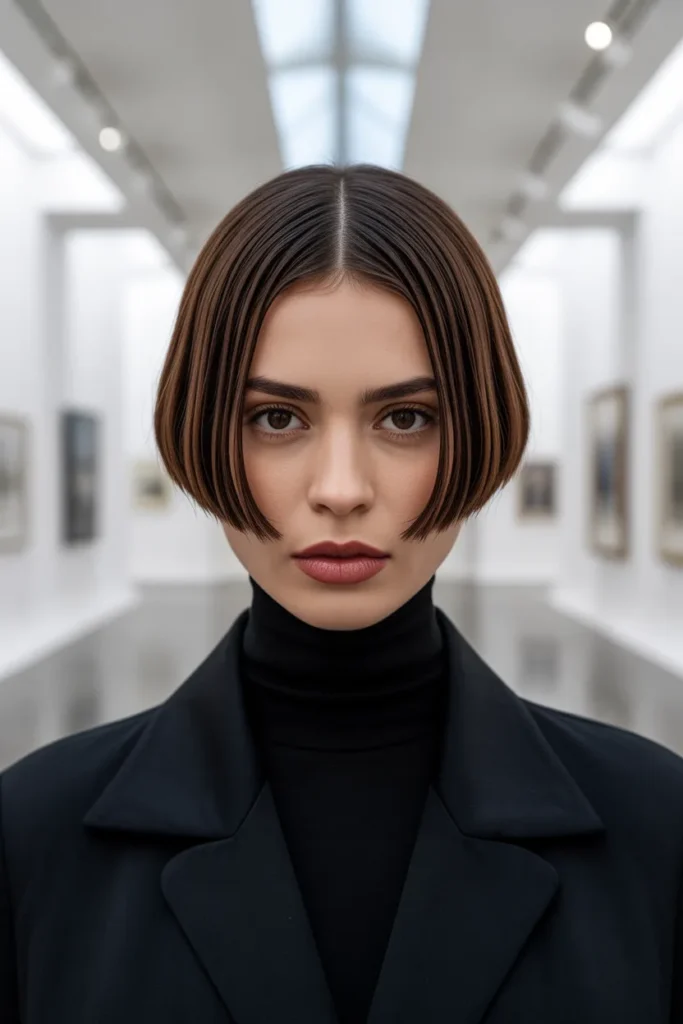 The Dark Brunette Old Money Bob With Blunt Ends