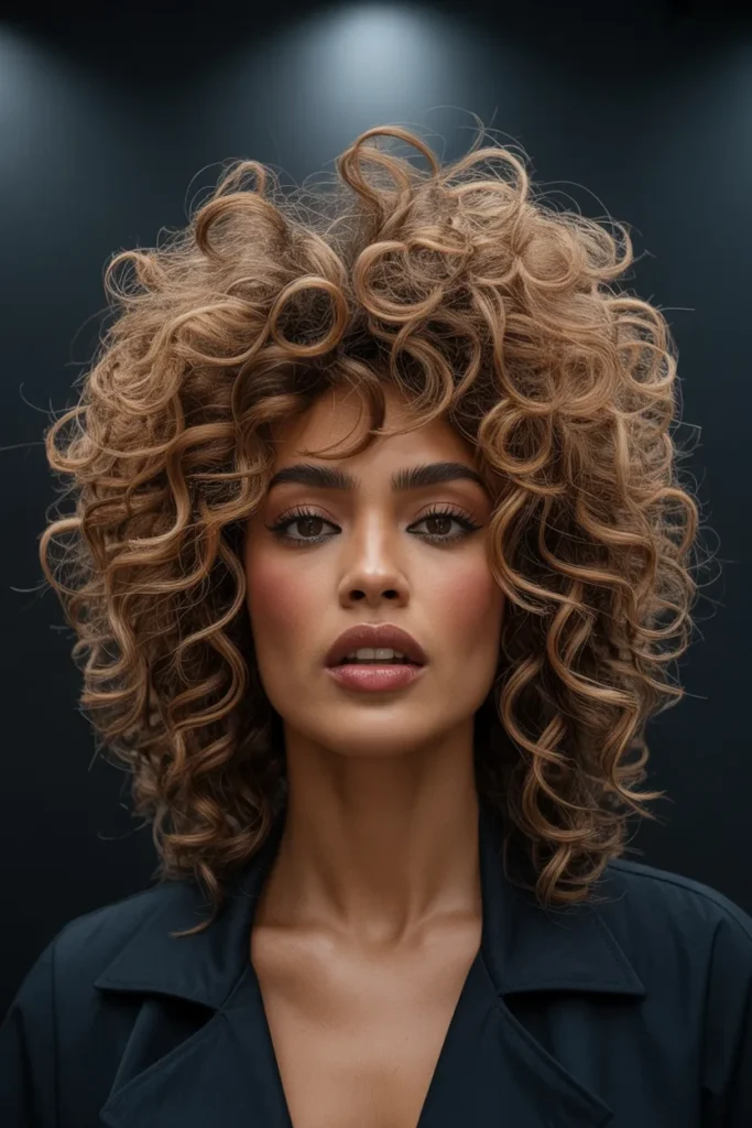 The Maximalist Curly Wolf Cut With Full Volume and Drama