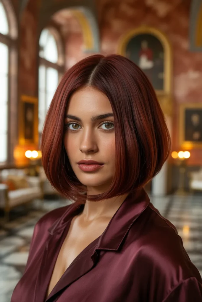 The Rich Mahogany Old Money Bob With a Polished Finish