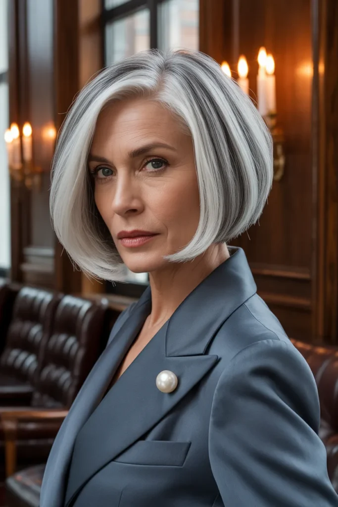 The Silver-Grey Old Money Bob for Sophisticated Women