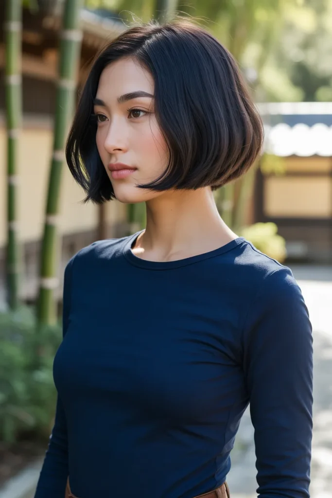 The Timeless Undercut Bob With Natural Black Hair