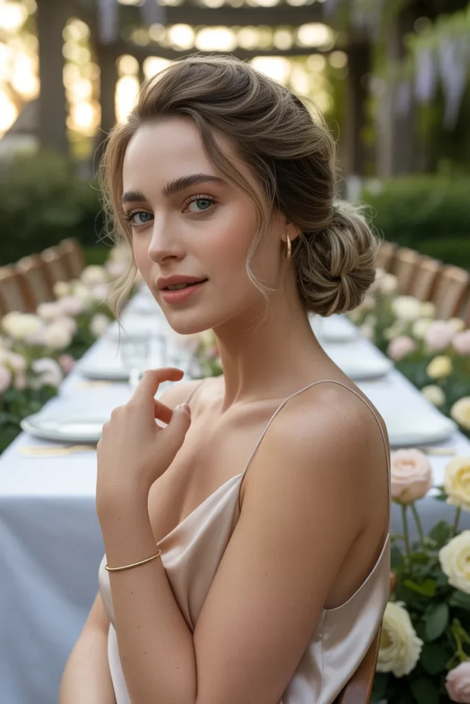 The Undone Updo Old Money Bob With Soft Tendrils