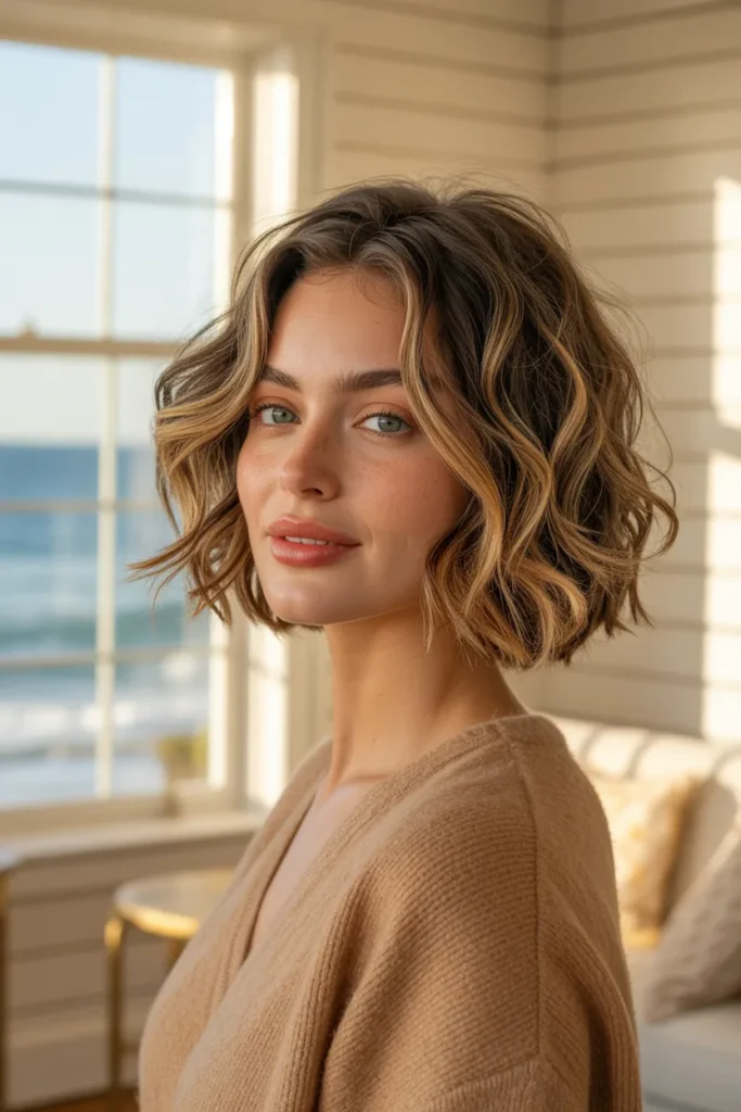 The Wavy Old Money Bob With Natural Texture