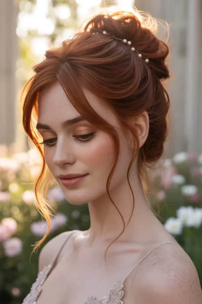 Tousled Updo With Romantic Tendrils