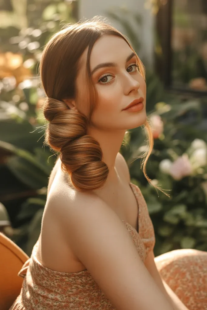 Twisted Low Bun With Face-Framing Strands