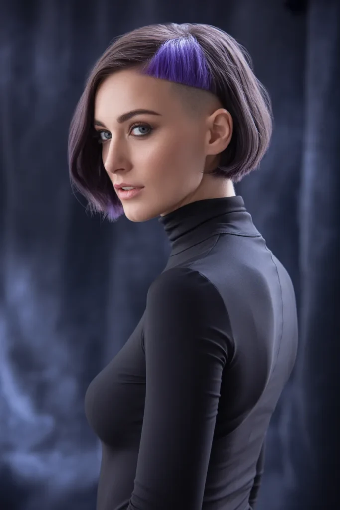 Two-Toned Undercut Bob With Hidden Color