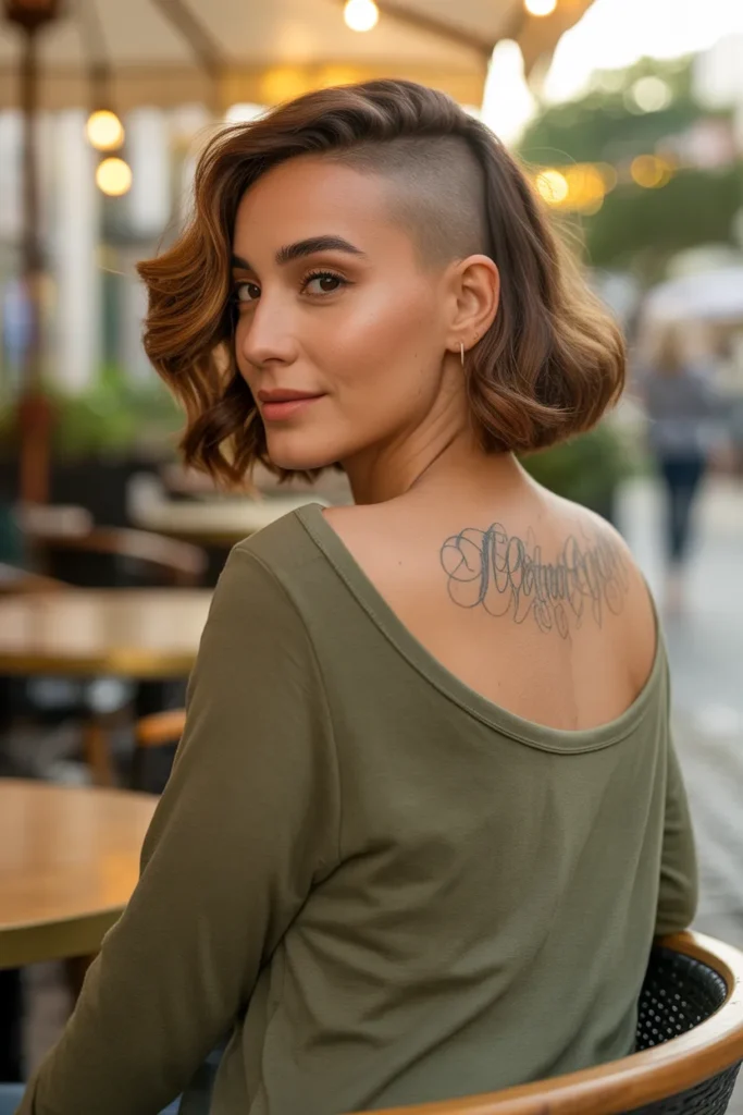 Undercut Bob With Nape Tattoo Reveal