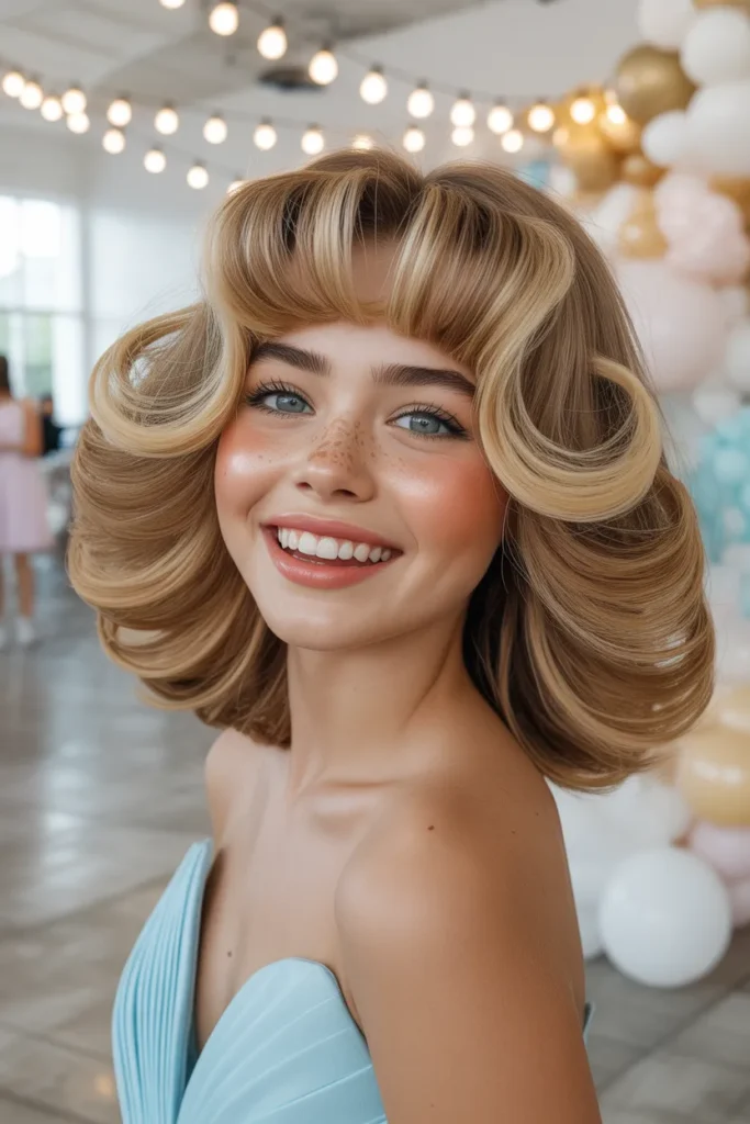 Voluminous Blowout With Retro Flipped Ends