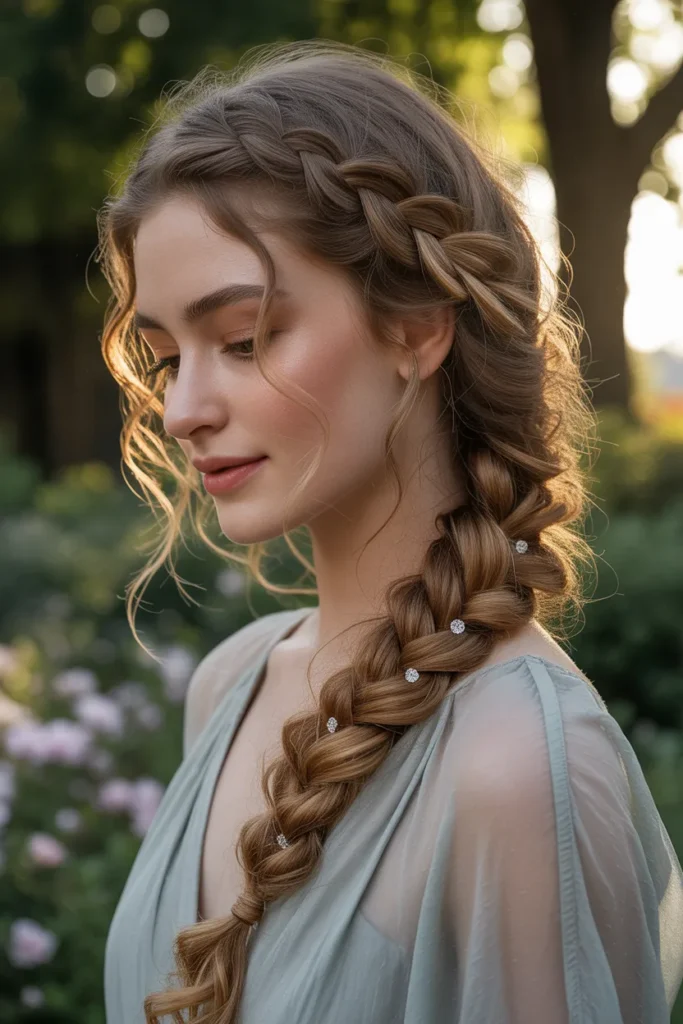 Waterfall Braid With Cascading Loose Curls