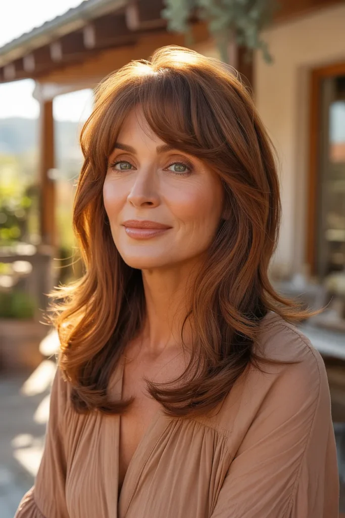 Wispy Bangs With Long Layers Adding Instant Softness