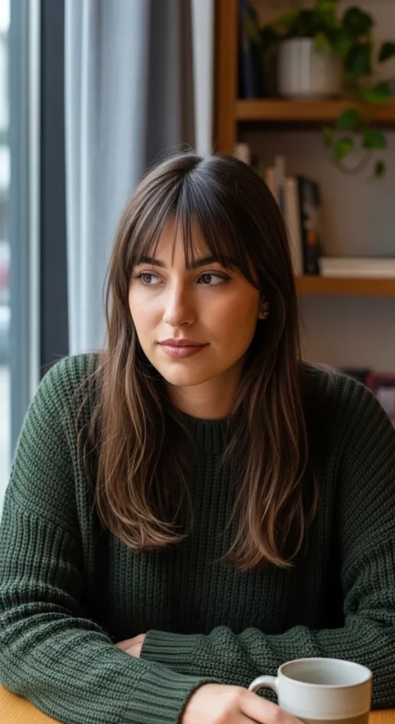 Wispy Curtain Bangs That Make Fine Hair Look Fuller