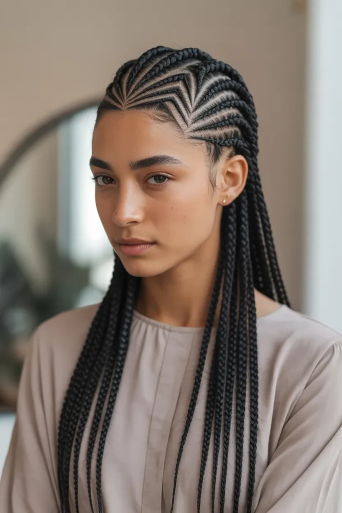 Zigzag Part Cornrows