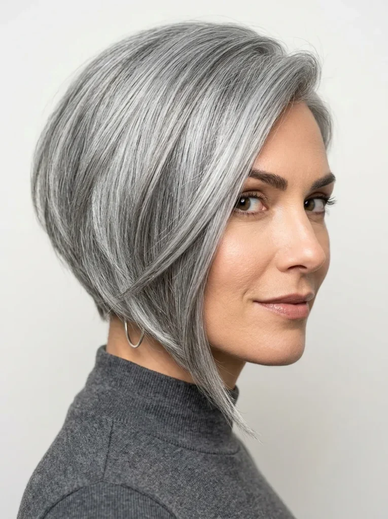 Angled Grey Bob