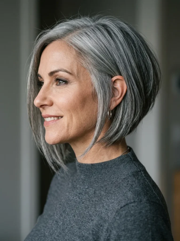 Asymmetrical Grey Bob