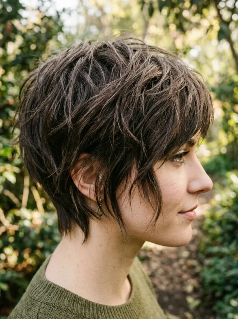 Asymmetrical Shaggy Pixie