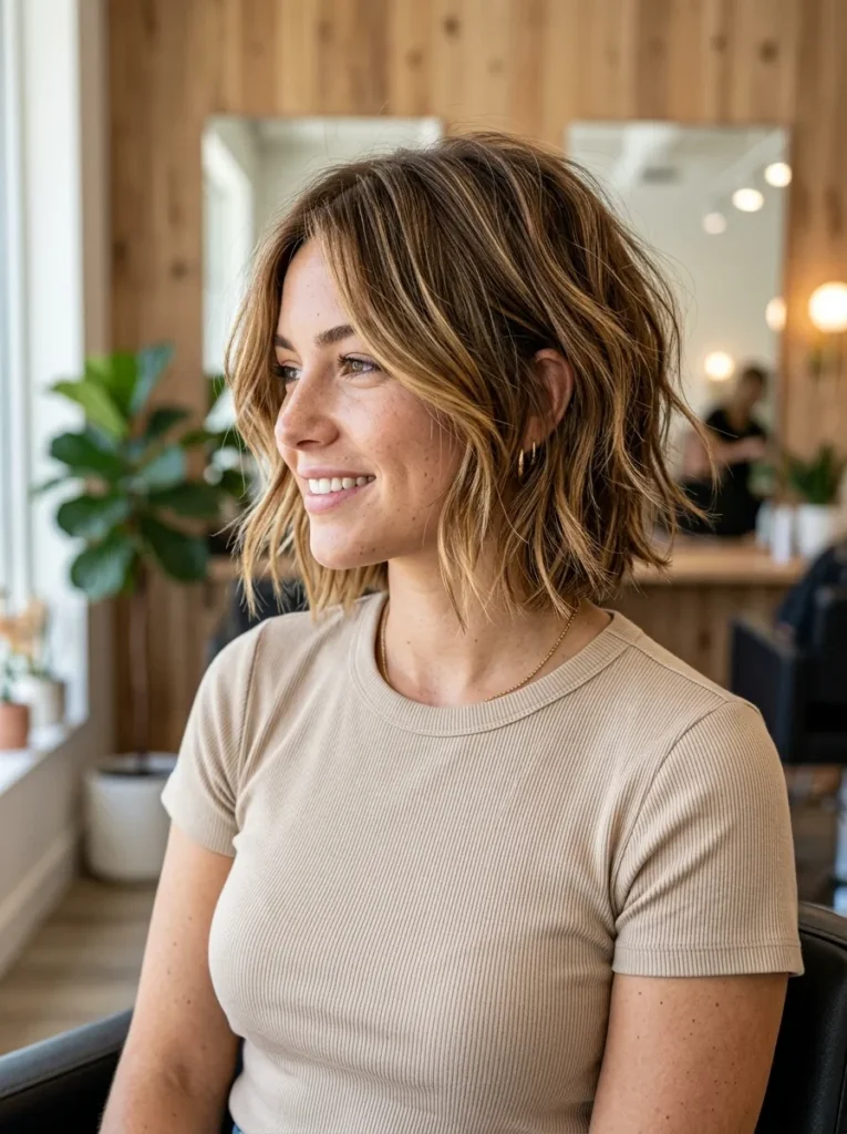 Balayage Wolf Bob Cut