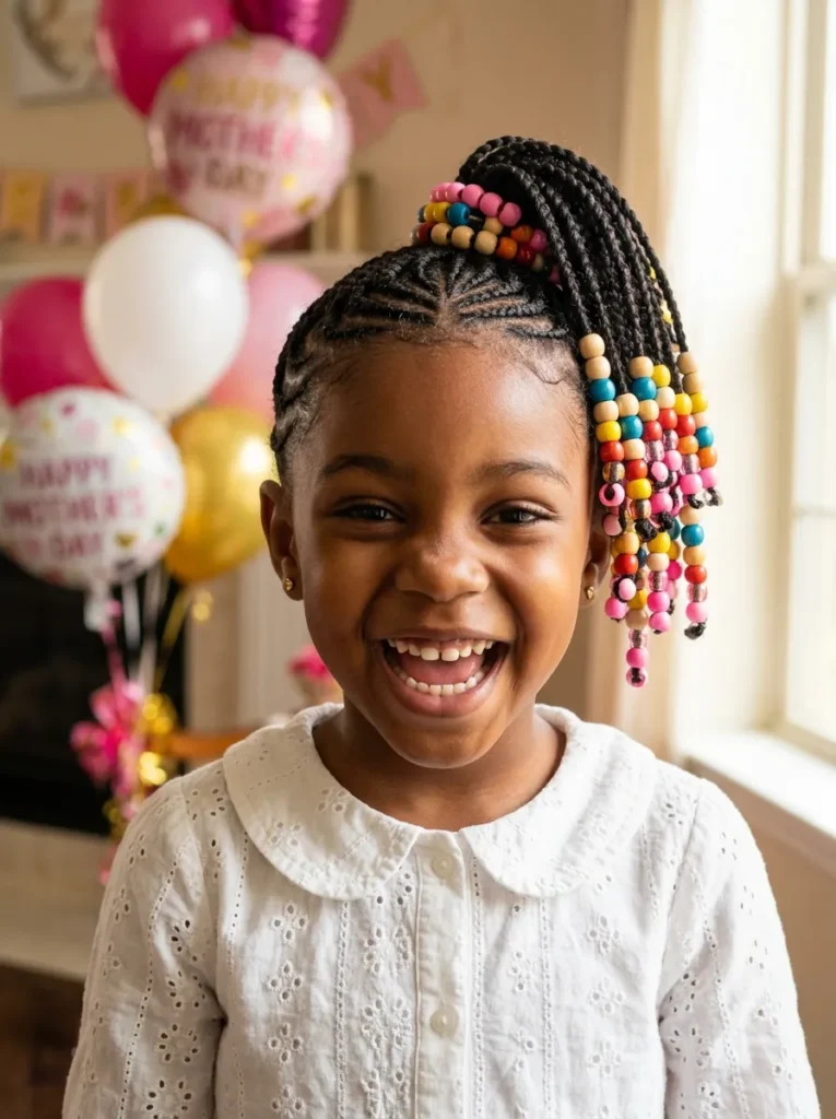 Beaded Cornrow Ponytail