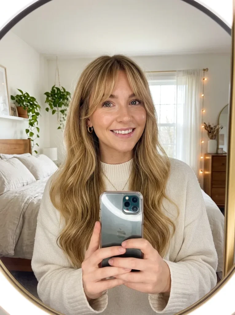 Blonde Curtain Bangs