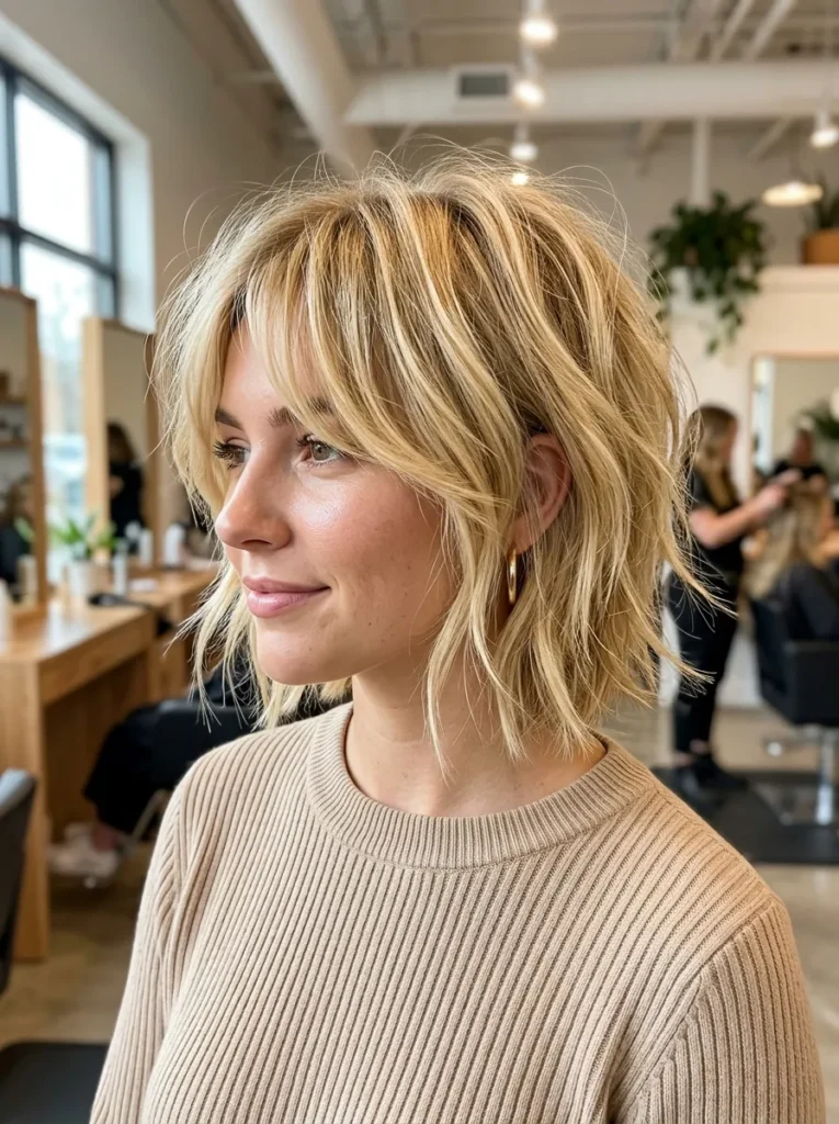 Blonde Wolf Bob Cut