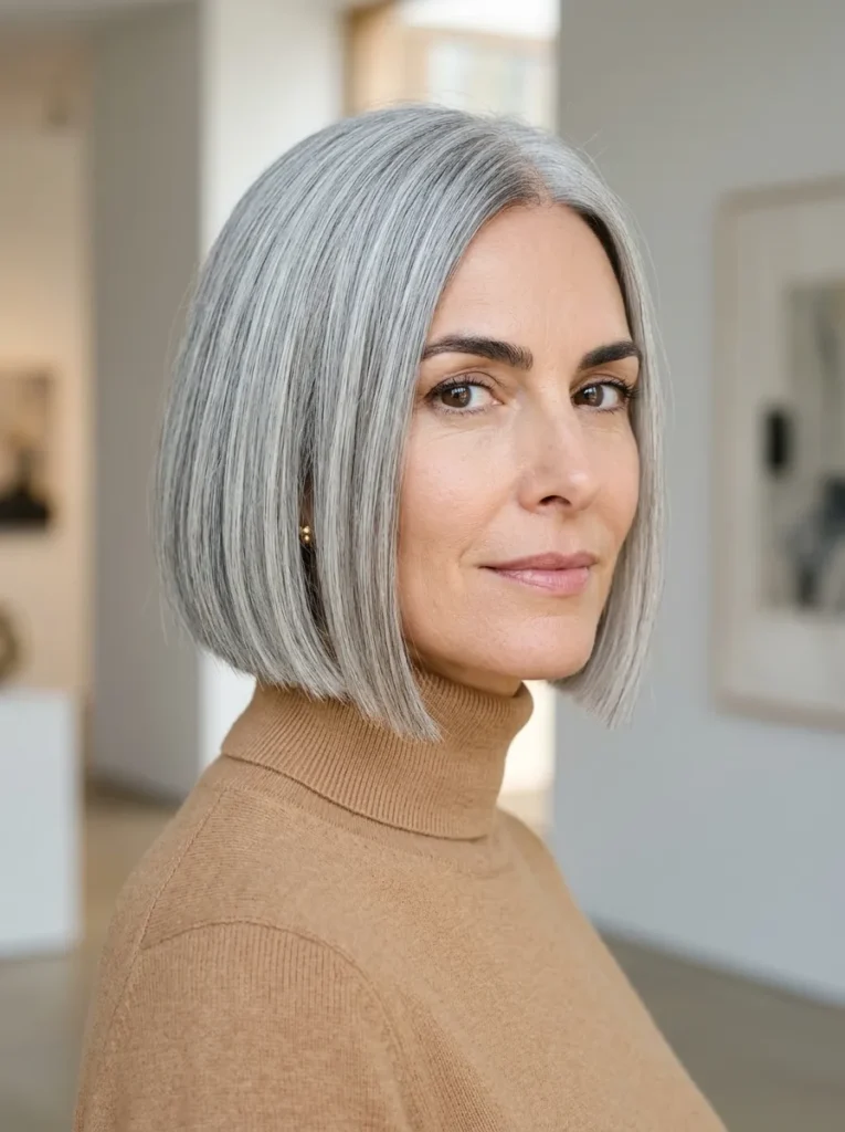 Blunt Grey Bob