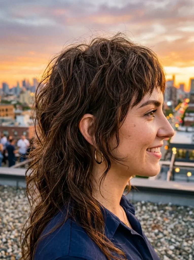 Bold Brown Wolf Mullet