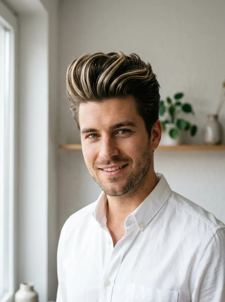 Bold Pompadour Highlights