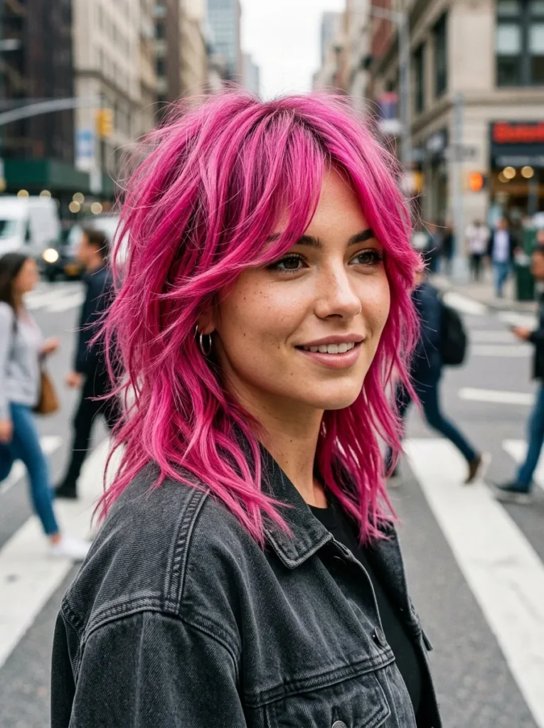 Bold Vibrant Pink Wolf