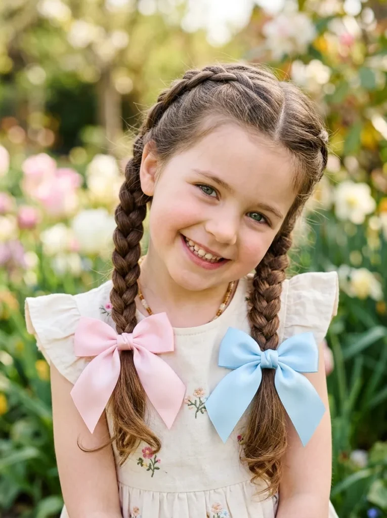 Bow Braided Pigtails
