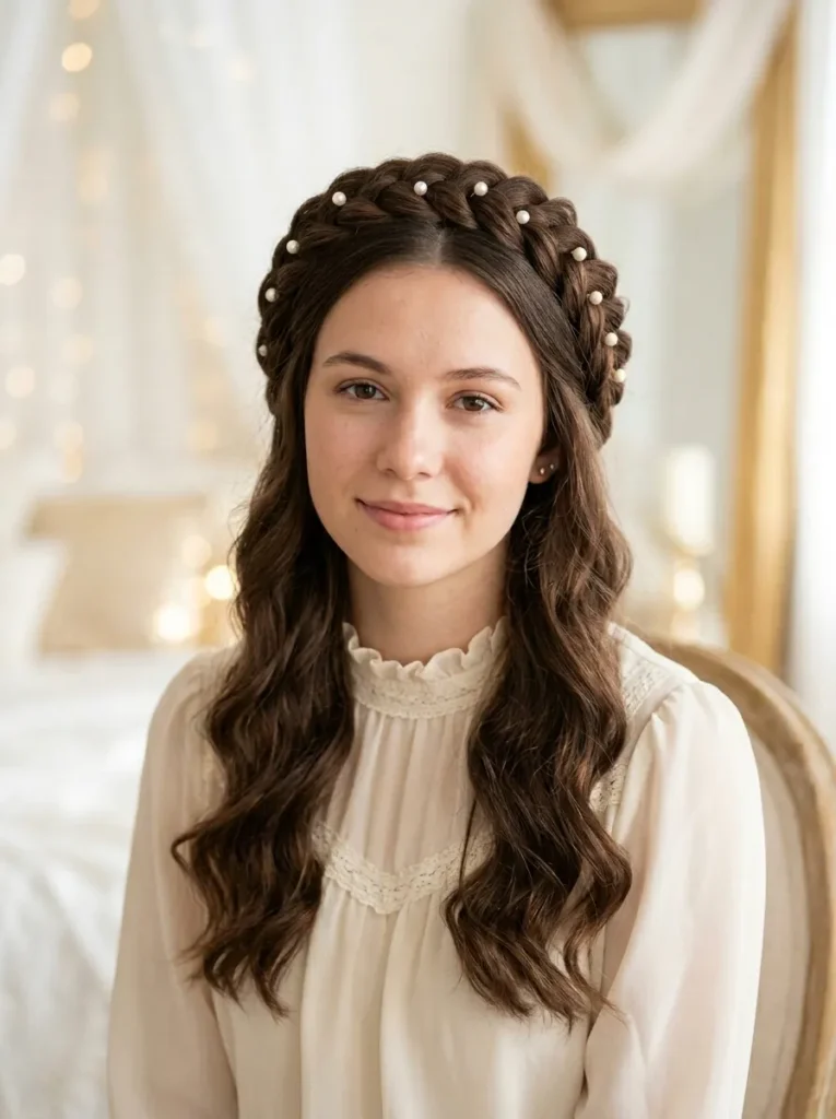 Braided Halo Half Up