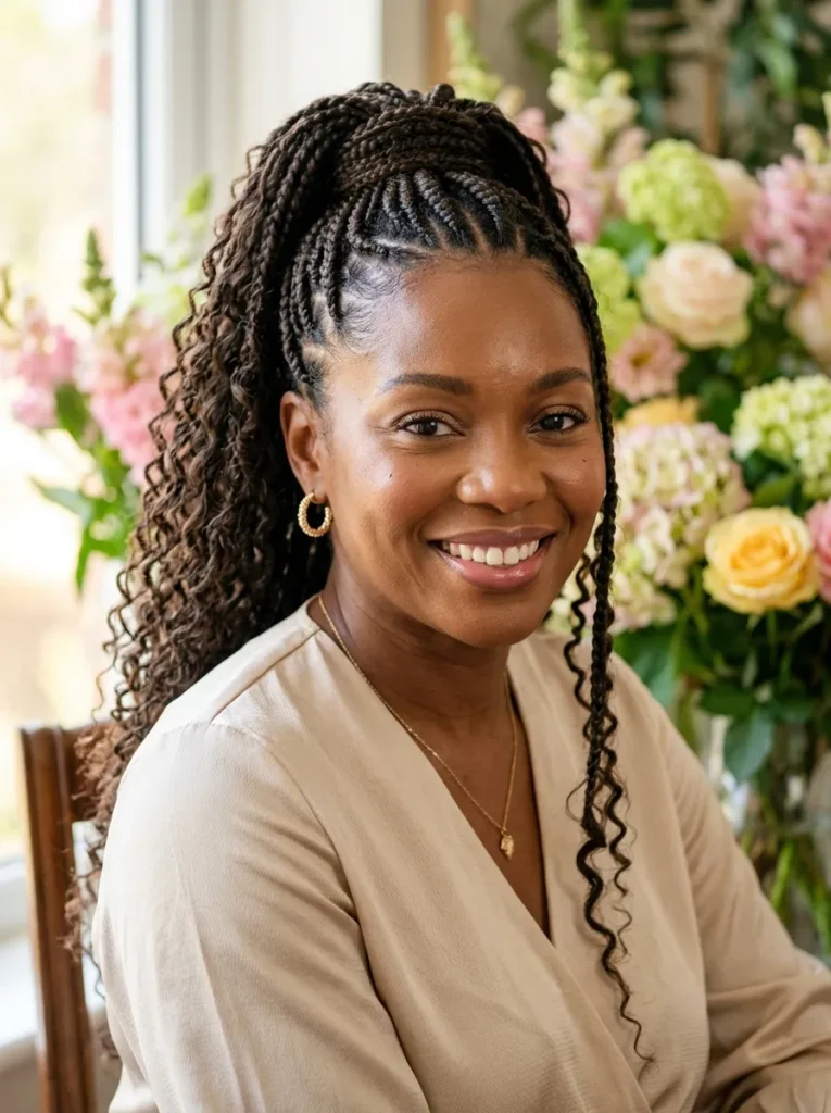Braided Halo Ponytail