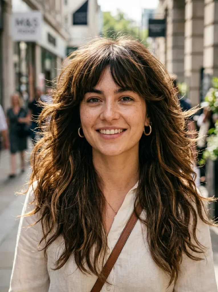 Brunette Balayage Wolf Cut