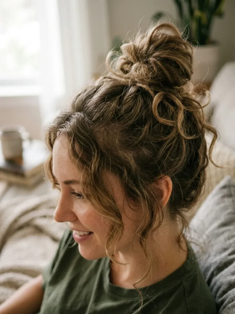 Casual Wavy Top Knot