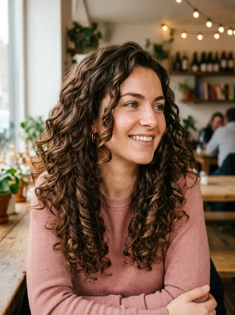 Chocolate Hair Color Curls