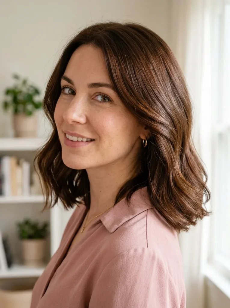 Chocolate Hair Color Lob