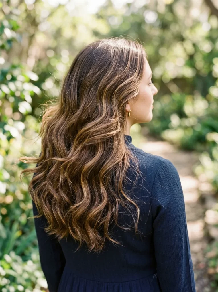 Chocolate Hair Color with Highlights Waves