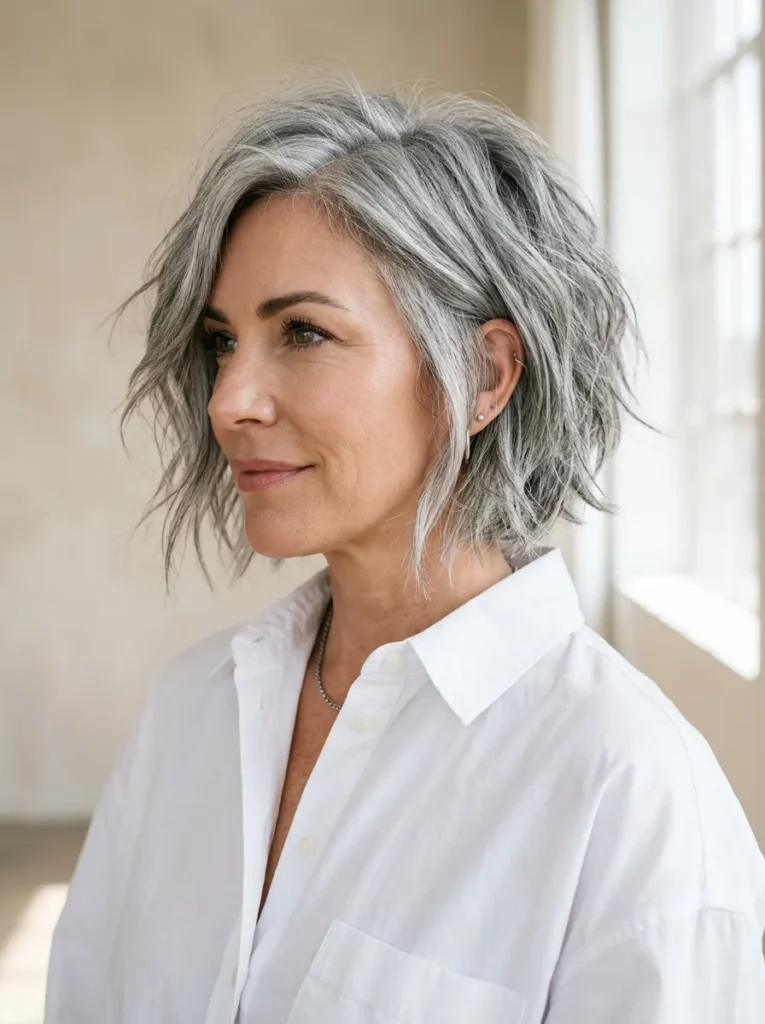 Choppy Grey Bob