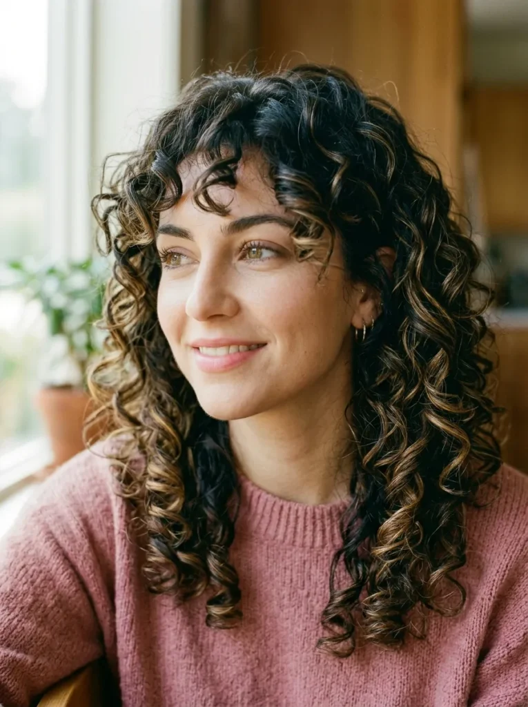 Curly Balayage Wolf Cut