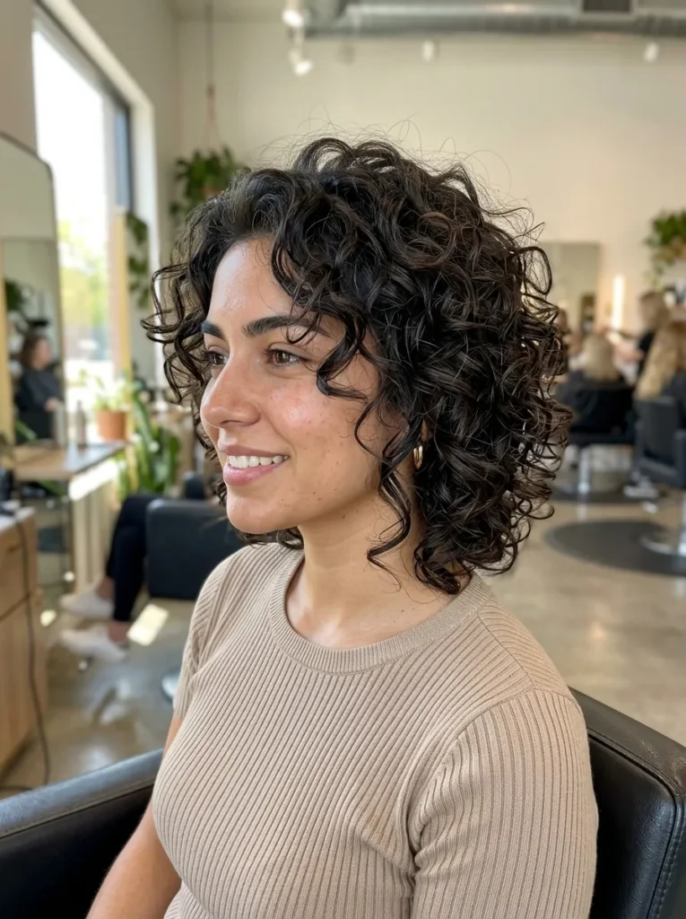 Curly Bob Wolf Cut