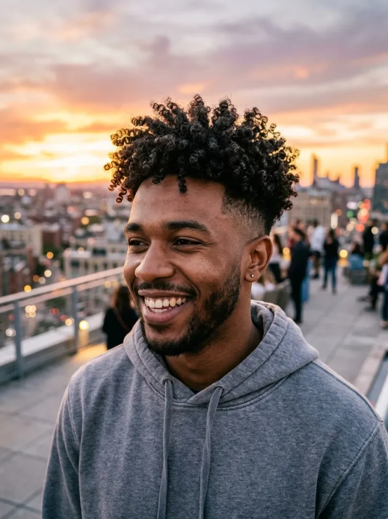 Curly Top Afro Fade