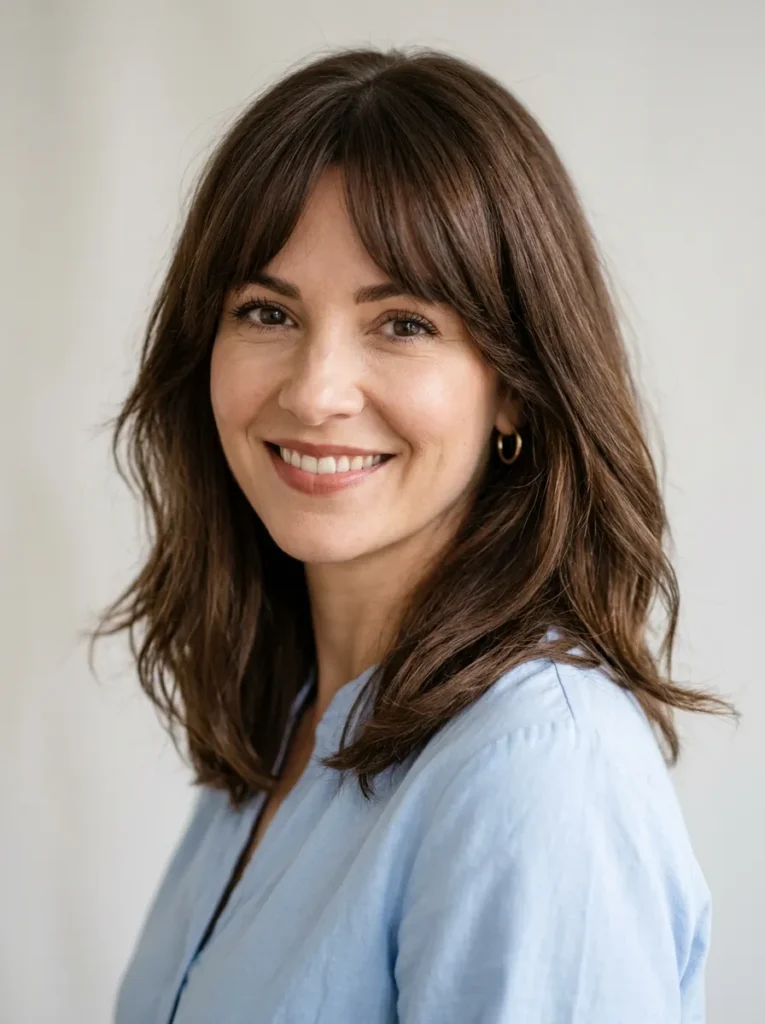 Curtain Bang Mocha Lob