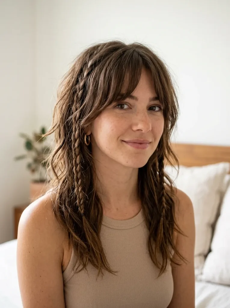 Curtain Bang Wolf Cut Braids