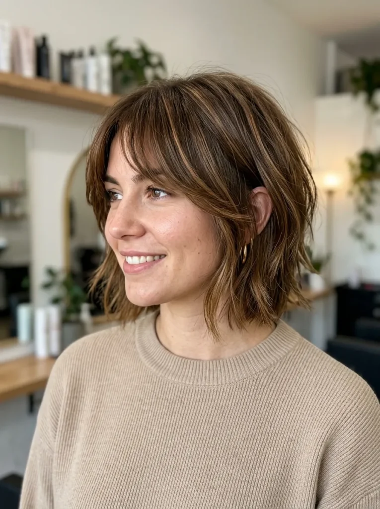 Curtain Bangs Wolf Bob