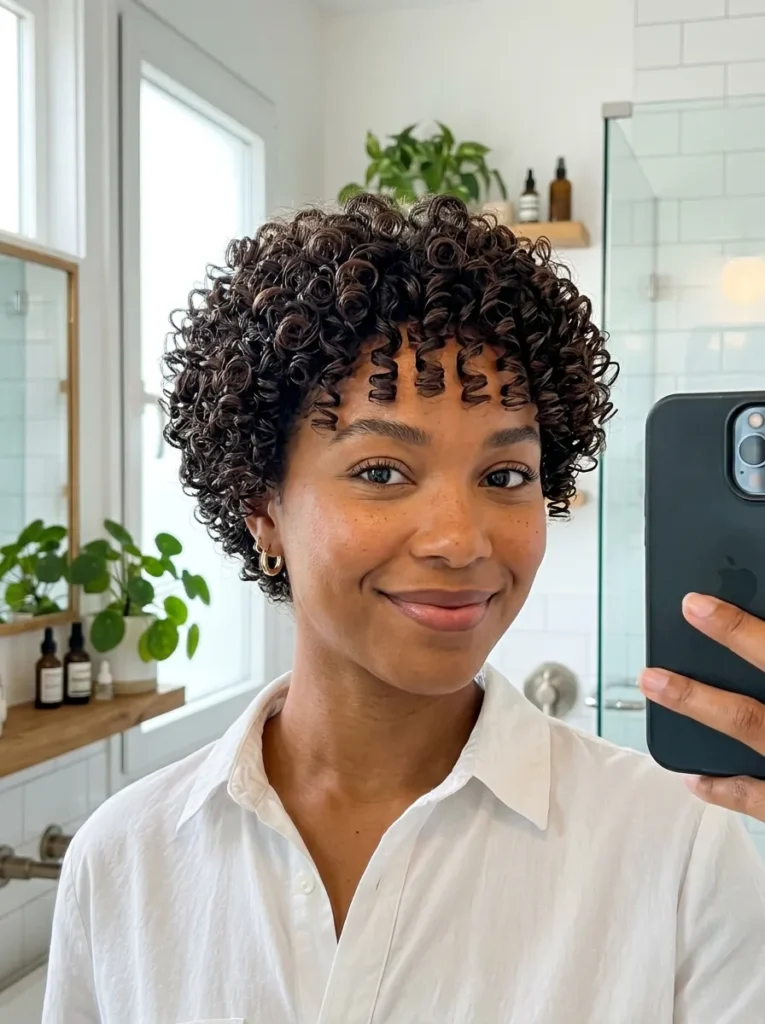 Defined Curly Pixie