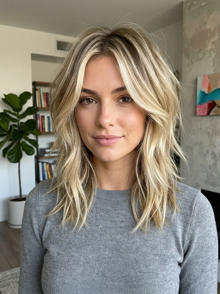 Dimensional Blonde Wolf Cut
