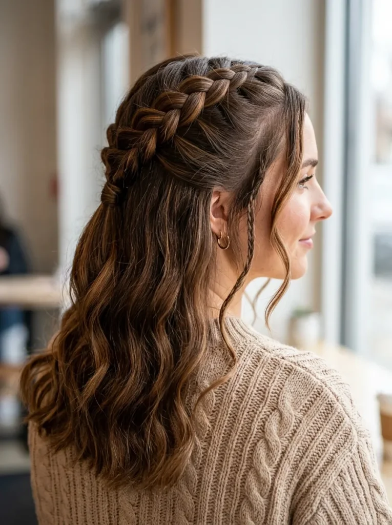 Dutch Braid Half Up