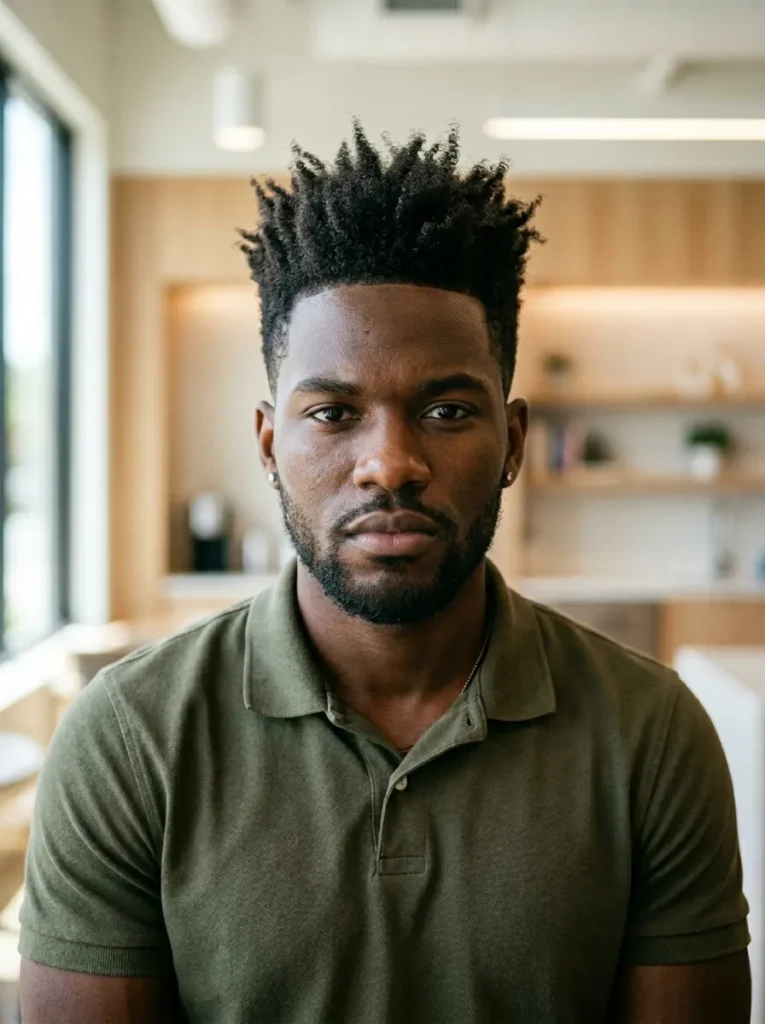 Faux Hawk Afro Fade