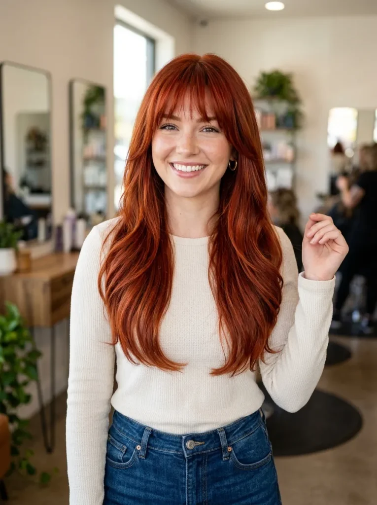 Flirty Bangs Red Weave